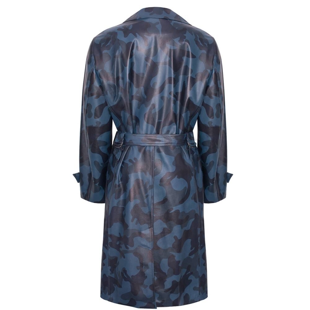 'Camo' Leather Trench Coat - Image 2