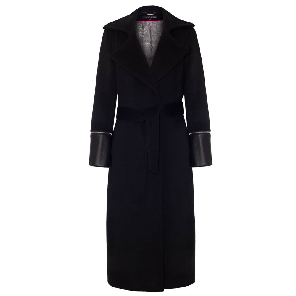 'Amen Noir' Cashmere Trench Coat