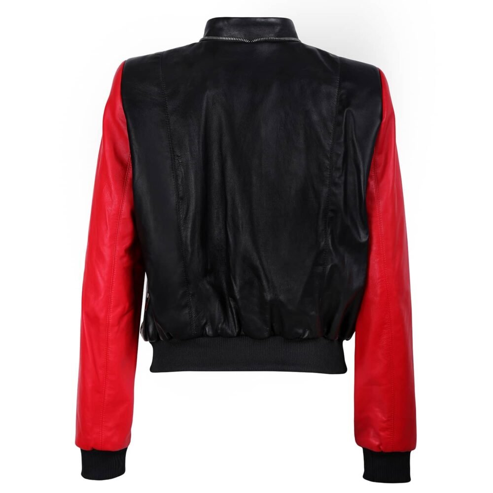 Floral Print Red Bomber Jacket - Image 5