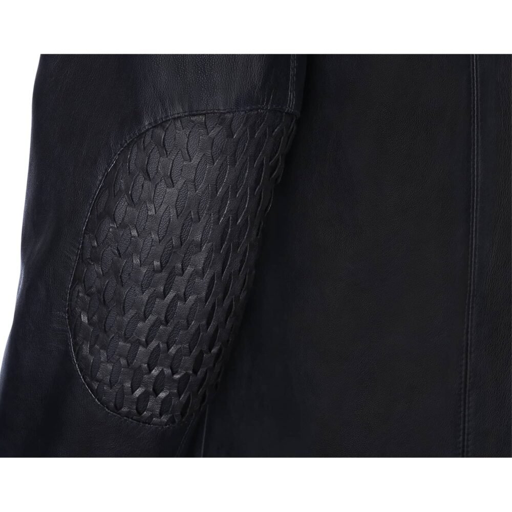 Leather Long Bomber Jacket  'Net' - Image 4