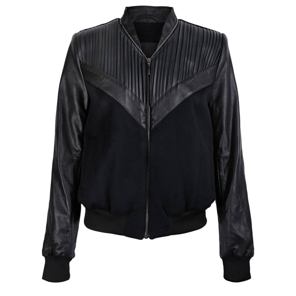 Pleated Bomber Jacket