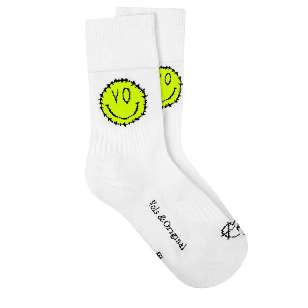 V&O Green 'Smiley' Tennis Style Socks 90% Cotton