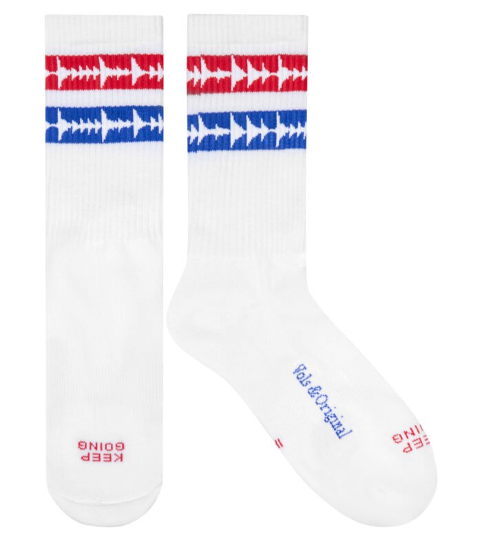 ‘Keep Going’ White Tennis Style Socks 90% Cotton
